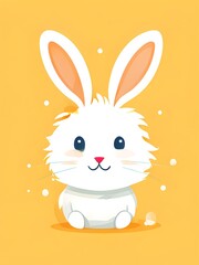 Fototapeta premium Simple cartoon Easter bunny, abstract illustration