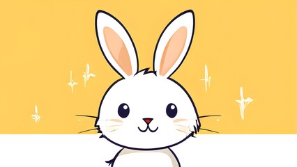 Fototapeta premium Simple cartoon Easter bunny, abstract illustration