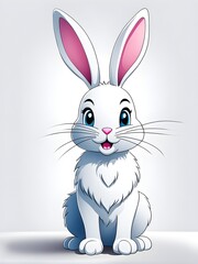 Fototapeta premium Simple cartoon Easter bunny, abstract illustration