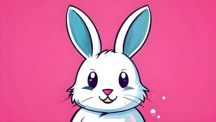 Simple cartoon Easter bunny, abstract illustration