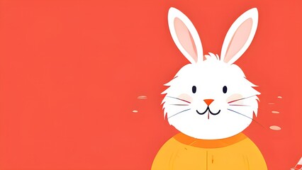 Fototapeta premium Simple cartoon Easter bunny, abstract illustration