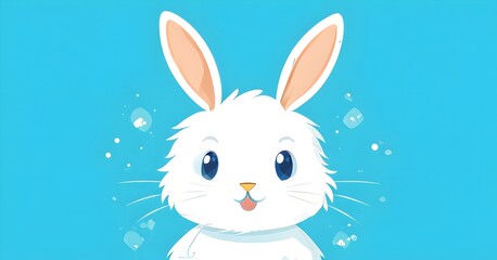 Fototapeta premium Simple cartoon Easter bunny, abstract illustration
