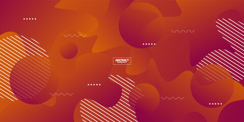 Abstract dynamic orange gradient color geometric fluid shape background. Vector eps10