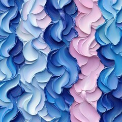 An abstract composition showcasing elegant swirls of blue and pink hues, creating a sense of depth and harmony.