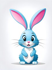 Fototapeta premium Simple cartoon Easter bunny, abstract illustration