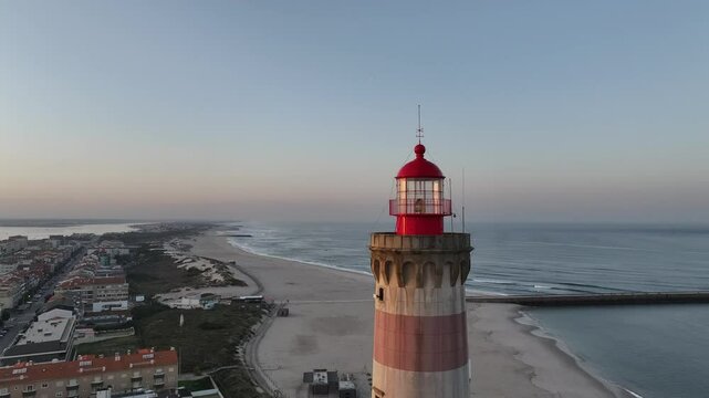 Farol de Aveiro en la freguesia de Gafanha da Nazar&eacute;, municipio de &Iacute;lhavo, Portugal