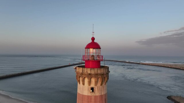 Farol de Aveiro en la freguesia de Gafanha da Nazar&eacute;, municipio de &Iacute;lhavo, Portugal