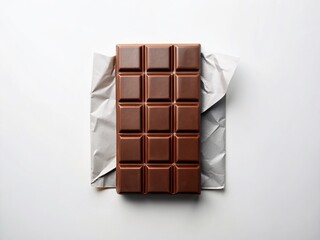 Obraz premium Minimalist Chocolate Bar Packaging Stock Photo: Clean Background, Space for Text