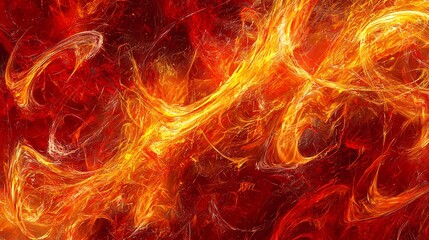 Fototapeta premium Abstract fiery swirls in shades of red and gold