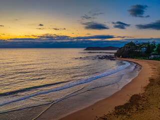 Aerial Sunrise at the Seaside in Malua Bay