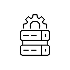 Obraz premium Tech service outline icons, minimalist vector illustration ,simple transparent graphic element .Isolated on white background