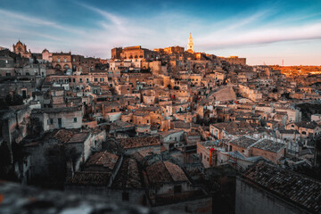 Obraz premium Ancient City of Matera in Basilikata, Southern Italy. Matera is considered one of the oldest cities in the world.