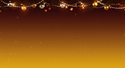 Golden Christmas Ornament Banner 