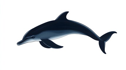 A Dark Blue Dolphin Leaps Gracefully Through Water