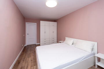 Style bedroom interior residential building, bedchamber design hotel apartment