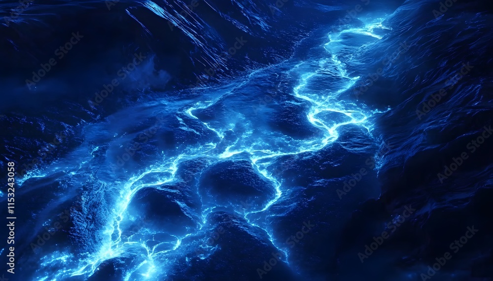 Aufkleber bird eye view of the vatnajokull glacier, with intricate blue and white patterns glowing under soft 