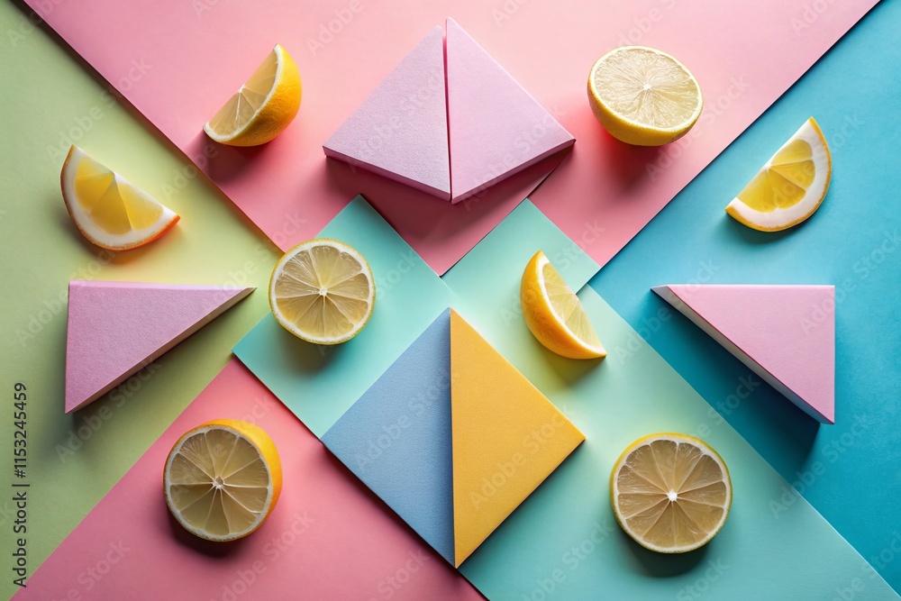 Poster minimalist sliced transition: pastel color blocks abstract background