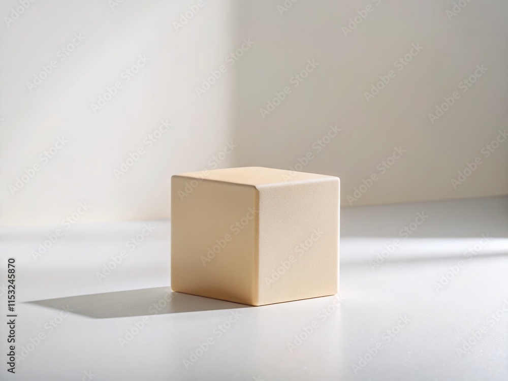 Poster minimalist stack of one: simple beige objects, clean background