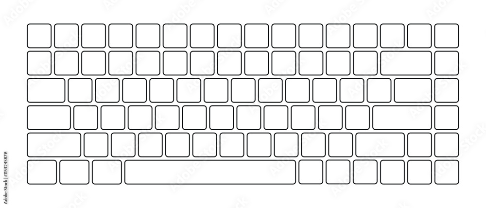 Poster Computer keyboard button layout template for graphic use. Modern computer keyboard. Vector illustration
