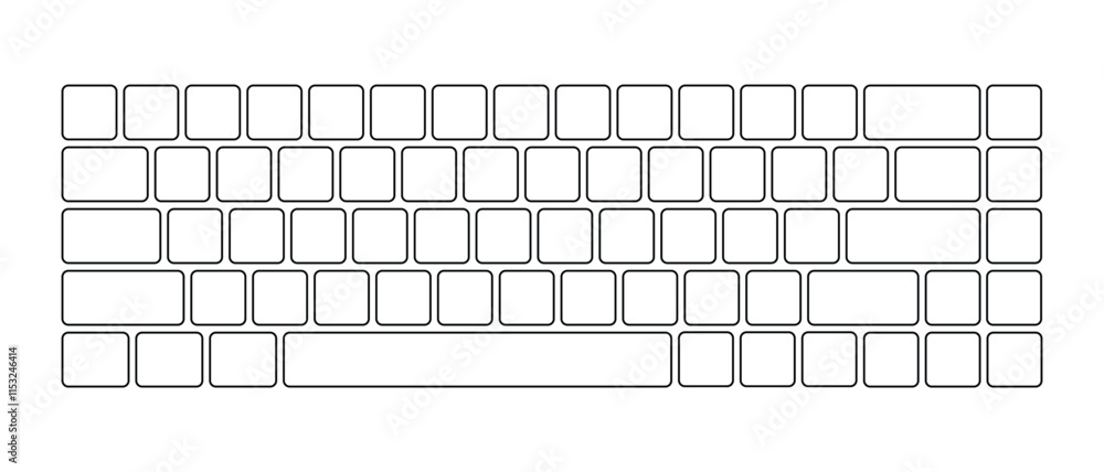 Poster Computer keyboard button layout template for graphic use. Modern computer keyboard. Vector illustration
