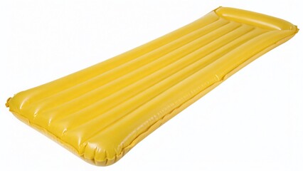 Minimalist Watercolor Yellow Inflatable Raft, Beach Vacation Summer Swimming Mattress
