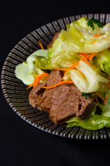 salad with bon fillet of veal with vitello sauce
