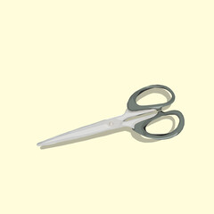 illustration of a pair of scissors on a yellow background