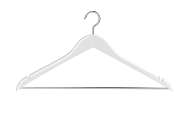 White Clothes Hanger Isolated on White and Transparent Background