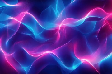 Fototapeta premium Bright Neon Waves of Light Creating Vibrant Patterns for Digital Art and Design