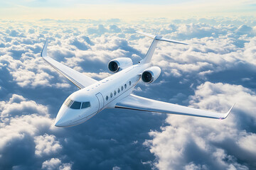 Fototapeta premium Luxury Jet Soaring Above the Clouds