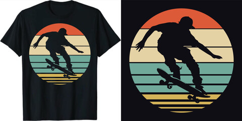 Skateboard T Shirt Design, Retro Skateboard T Shirt Design, Skate T-shirts, funny t shirt design.