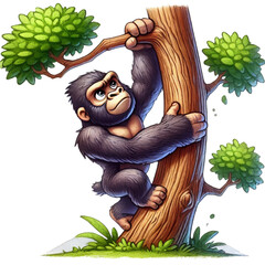 Obraz premium Chimpanzee, Gorilla and Monkey Clipart, Playful and Funny Monkey Graphics