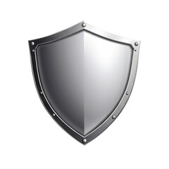 Metal shield protection security on transparent background PNG Generative AI