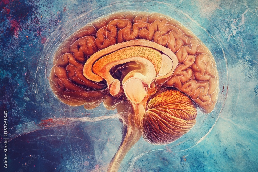 Poster the human brain: a sagittal view of neurological complexity