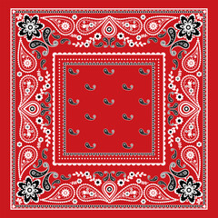 Red and white bandanna paisley 
