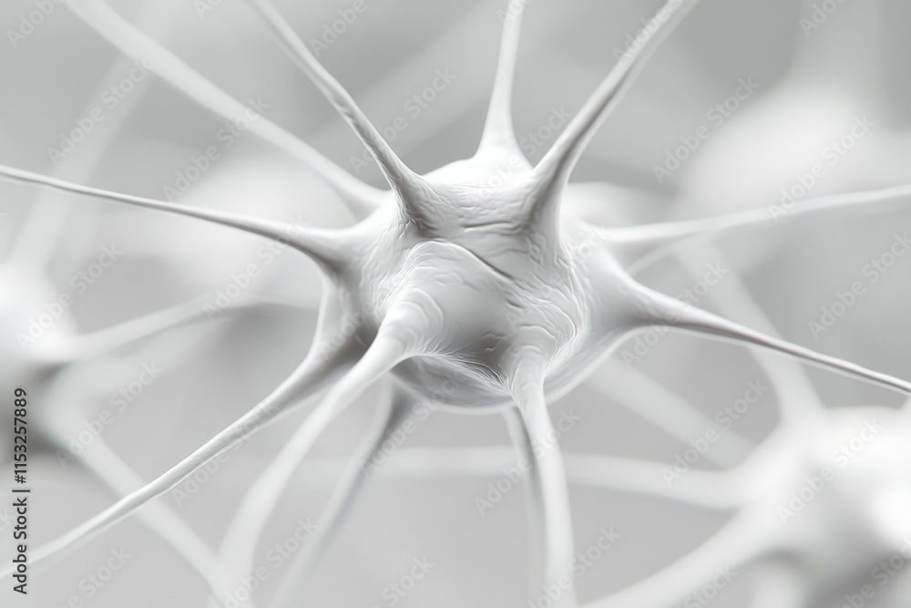 Poster microscopic view of neuron network: intricate details of neural connections