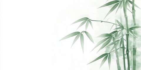 Watercolor style Chinese bamboo background