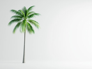 Obraz premium A Coconut Palm Tree Set Against a Pristine White Background