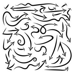 Arrow and swirl line art abstract design