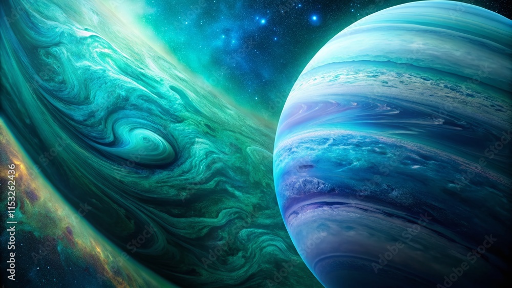 Poster neptune surface texture: deep ocean background with copy space - stock photo