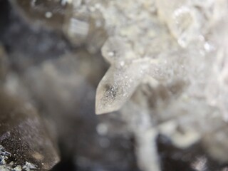 Macro photography of smoky quartz crystals 1