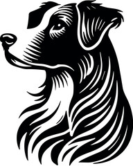 Dog vector black silhouette cricut design for T-shirt