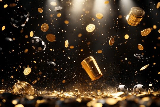 Golden Shower of Riches: Casino Winning Celebration