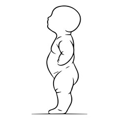 Silhouette of Small Child Standing – Perfect for Illustrations