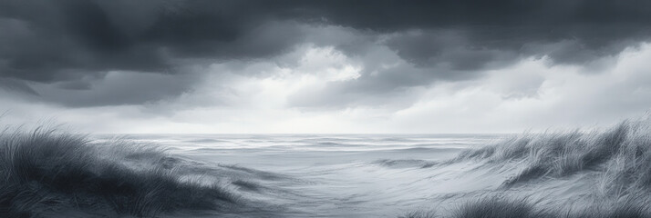 Fototapeta premium Stormy Ocean Waves Under Moody Sky