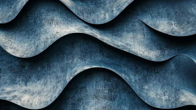 Abstract wave patterns in textured gray material create a striking visual effect in modern design