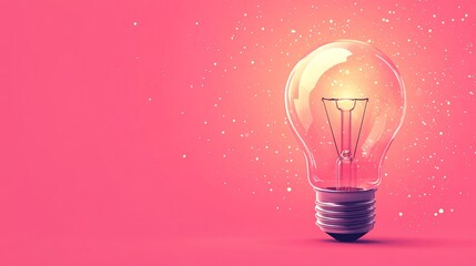 A light bulb against the pink background