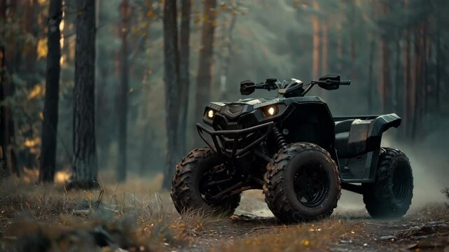 modern atv in summer forest
