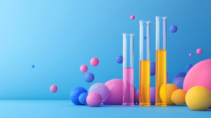 Lab test tubes of different colors