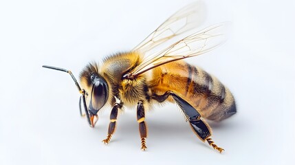 Honeybee Close Up Detailed View Showing Wings Legs And Body